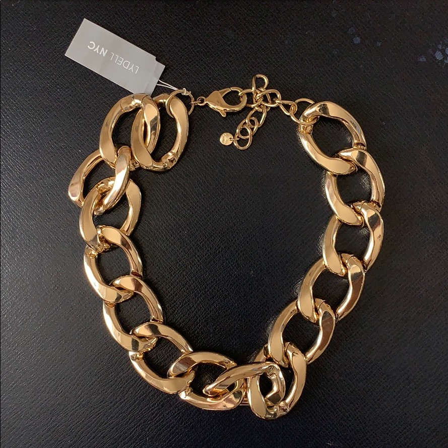 Nwt Lydell Nyc Gold Tone Chunky Link Statement Nec